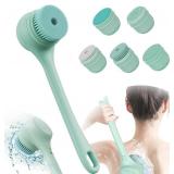 Electric Body Brush Back Scrubber for Shower, Ipx7 Waterproof Back Scrubber for Shower, Auto Spinning Exfoliating Massage Bath Brush RechargeableRotating Body Brushes with 5 Brush Heads