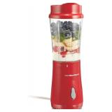 Hamilton Beach Portable Blender for Shakes and Smoothies, 14 Oz BPA Free Travel Cup & Lid, Durable Stainless Steel Blades, Personal Smoothie Blender, Red (51101RV)
