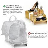 Purse Display Stand, Set of 3 Ripple Texture Stainless Steel Display Risers for Handbags, Wallets, Shoe& Perfume, Closet Shelves, Boutique Counters & Retail Use(Gold)
