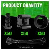 50 PACK M6 x 16mm Rack Mount Cage Nuts, Screws and Washers for Rack Mount Server Cabinet, Rack Mount Server Shelves, Routers, Rack Mount Screws and Square Insert Nuts, Self-Locking Cable Ties for Free