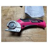 SnapFresh Cordless Electric Scissors, 4V Rechargeable Electric Box Cutter for Cardboard Boxes, Carpet & Paper, Rotary Cutter for DIY Projects, Safety Box Cutter with Battery & Type-C Cable (Hot Pink)
