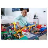 Hot Wheels City Toy Car Track Set, Downtown Car Park Playset with 1:64 Scale Vehicle, 4 Levels, Working Lift & Exit Chute