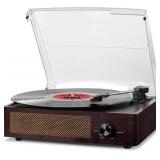 Vinyl Record Player Turntable with Built-in Bluetooth Receiver & 2 Stereo Speakers, 3 Speed 3 Size Portable Retro Record Player for Entertainment and Home Decoration