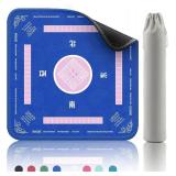 2F22E Mahjong Mat - Non-Slip Noise Reduction Gaming Mat 32.4x32.4 Inch for Mahjong/Poker/Board Games/Card Games/Dominoes (Blue)