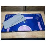 2F22E Mahjong Mat - Non-Slip Noise Reduction Gaming Mat 32.4x32.4 Inch for Mahjong/Poker/Board Games/Card Games/Dominoes (Blue)