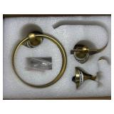 Bathroom Accessories Set, NEWRAIN 3 Pieces Antique Brass Bathroom Hardware Set, Vintage Towel Ring, Hand Towel Racks for Bathroom, Robe Hooks, Toilet