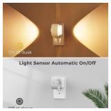 L LOHAS LED Night Lights Plug into Wall, Night Light Projector, Dusk to Dawn Sensor, Rotating White Nightlight for Kids, Soft White Ambient Lighting for Bathroom, Gaming Room, Gifts,2 Pack