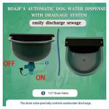 Automatic Dog Water Dispenser with Drain Valve, 1 Gallon Outdoor Auto Water Dog Bowl with Float Valve, Automatic Chicken Waterer with Hose Quick Connector, for Horse, Poultry (Green)