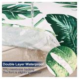 Smiry Waterproof Patio Cushion Covers, Stretch Outdoor Couch Slipcovers Replacement Washable Furniture Protector Sofa Chair Seat Cover for Dogs and Pets (14 Pcs, Green)