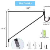 4-Pack Closet Rod Bracket, 10.8x10.8Inch Closet Shelf Brackets Heavy Duty Wall Mounted, Matte Black Steel Closet Rod Support Brackets Holder, 300 Lbs Load Capacity with Anchors Screws