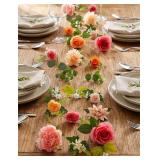 6 Pcs 35.4 ft Artificial Flower Garlands Hanging Wildflower Vines for Wedding Arch Decor Floral Backdrop Wall Fake Flowers for Bridal Shower Home Garden Party Decorations