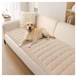 Smiry Couch Cover for Dogs, Non Slip Washable Sofa Protector for Pets, Soft Furniture Cover for Pet, Stylish Sofa Covers, Cozy Protect Against Fur, Dirt & Everyday Messes (Apricot, 27.6" x 47")