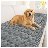 Smiry Non Slip Couch Covers for Dogs, Scratch Resistant Pet Sofa Protector, Machine Washable Soft Fuzzy Thick Furniture Cover for Sofa Loveseat Sectional Large Dogs (Grey, 27.6" x 88")