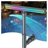 UIRWAY Solar Pool Fountain F5 Pro, Dual Light Strip 52 Ultra-Bright LEDs Unique Design, 10 Colors Pool Lights with 4 Modes, Remote Control, Adjustable Spray, Pool Fountain for Above & Inground Pools