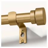 Lootkell Modern Gold Curtain Rods for Windows 66 to 120 Inches Adjustable Length Heavy Duty 1" Diameter Window Curtain Rod with Decorative Finials for Outdoor Bedroom Kitchen Living Room