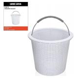 8 Inch Pool Skimmer Basket Compatible with Pentair 85014500 and S200/B200, Built-in Weight, Stainless Steel Handle with Rubber Grip