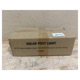 APONUO Solar Post Cap Lights with Flickering Flame & Warm White, 12-Pack for 4x4 Wood/Vinyl Posts, Solar Powered Deck & Fence Lights, Auto On/Off, IP65 Waterproof, Glossy Black