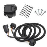 MITZONE 7-Foot 7-Pin Vehicle-Trailer Wiring Plug Harness Extension Compatible with Chevy/Dodge/Ford/GMC/Nissan/Toyota/Ram for Fifth-Wheel and gooseneck Trailers Truck Bed Extension 56070