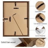 Heimlove 8x11 Picture Frame Solid Oak Wood,11x8 Premium Frames for Wall Hanging or Tabletop,Photo Frames 8 x 11 Natural with No Mat,Tempered Glass,Wall Kit,Walnut Color