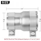 3 to 3.5 inch Exhaust Adapter with Clamp Stainless Steel, 3" ID to 3.5" ID Exhaust Reducer Connector Pipe with Clamp