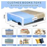 Kenning 20 Pcs Clear Zippered Storage Bags for Sheet Plastic Sweater Bag with Handle and Label Pocket Vinyl Stackable Closet Organizer Moving Bag for Bed Blanket Clothes Pillow(White,11 x 15 x 4 Inch)