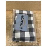 Smiry Rectangle Picnic Table Cloth, Elastic Waterproof Fitted Vinyl Tablecloths, Flannel Backed Buffalo Plaid Table Covers for Dining, Camping, Outdoor (Black and White, 30" x 60")