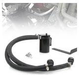 RULLINE Oil Catch Can Kit Oil Separator Reservoir Tank Engine Polish Baffled Compatible with Ford F150 2.7EB 3.5EB 5.0 Passenger Side 2011-2019 Aluminum Black