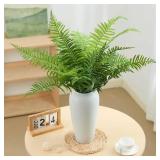 30" Fake Ferns Plants with 24 Fronds Faux Boston Fern Realistic Artificial Greenery Stems for Vase Home Decor Indoor 2Pcs