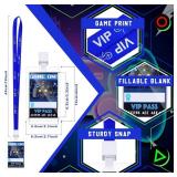 TaoBary 24 Pcs Video Game Party Favors VIP Video Game Lanyard VIP Pass Holder Card Tickets for Birthday Party Supplies