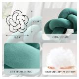 Knot Plush Throw Pillow Kids Handmade Knotted Star Pillow Soft Sofa Lumbar Cushion Stuffed Cushion Home Office Children Room Decor, Emerald Green