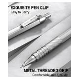 Four Candies 2PCS 0.5mm & 0.7 mm Metal Mechanical Pencils Set, 360PCS Lead Refills, 12 Erasers, Cool Lead Pencil with Case for School Writing, Sketching, Technical Work, Art Projects, Black & Silver