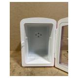 Iceblue Mini Fridge, Skincare Fridge with Viewing Window, 4 Liter /6 Cans Compact Mini Makeup Fridge for Beauty & Beverages, Tiny Fridge for Desk, Bedroom, Car, Office, Dorm, Gift - Pink (missing shel