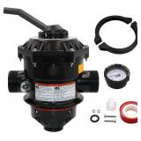 262506 1-1/2-Inch 6-Way Clamp Style Multiple Port Valve Top Mount Compatible with Tagelus/Sand Dollar/Meteor Pool and Spa Sand Filter