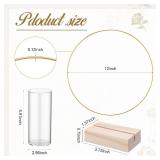 Leinuosen 6 Pack Metal Floral Hoop Centerpiece with Stand & Glass Vases Wedding Table Decorations for DIY Christmas Baby Shower Birthday Party Decor 12 Inch Reusable Decorative Hoop Ring Set