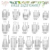 SUPMIND 16pcs Glass Bud Vase Set, Small Clear Flower Vases for Centerpieces in Bulk, Cute Mini Vintage Vase for Wedding, Home Decor, Table Decoration