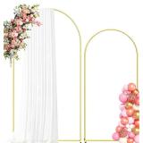 Metal Arch Backdrop Stand, 7.2FT+6FT Wedding Arch Frame, Gold Wedding Arch Backdrop Stand Set of 2, Balloon Arch Backdrop for Wedding Birthday Party Baby Shower Graduation Ceremony Decor