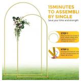 Metal Arch Backdrop Stand, 7.2FT+6FT Wedding Arch Frame, Gold Wedding Arch Backdrop Stand Set of 2, Balloon Arch Backdrop for Wedding Birthday Party Baby Shower Graduation Ceremony Decor