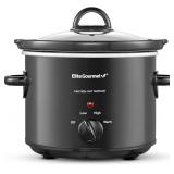 Elite Gourmet MST-350B Electric Slow Cooker, Adjustable Temp, Entrees, Sauces, Stews & Dips, Dishwasher Safe Glass Lid & Crock (3 Quart, Black)