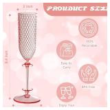 XUWAIDSGN 48 Pack Pink Detachable 2 piece Champagne Flutes 5.5 Oz Unbreakable Plastic Mimosa Disposable Champagne Glasses Drinking Cups Stemmed Reusable Wine Toasting Glasses for Wedding