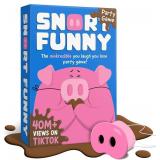 Snort Funny   The Oinkredible You Laugh You Lose Party Game, Family Games for Kids and Adults w/ 150 Challenge Cards, 5 Pig Snouts & Mud Tokens, Funny Games for Friend & Family, 4-8 Players, Ages 8+
