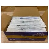 50 Pcs 1ml Syringes with Caps Oral Dispenser Individually Sterile Warpped for Medicine Dropper, Colostrum Collect Feeding Pets, Liquid