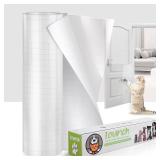 Thicken Vinyl Anti Cat Scratch Furniture Protector, Single-Sided Sticky Couch Protector for Cats, Flexible Couch Corner Guard Under Cats Claw, Cat Scratch Deterrent Tape-(160" x 12.4")