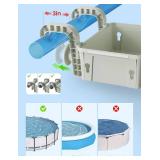 SUMMERBUDDY 2 Sets Upgrade Poolside Storage Basket, Above Ground Pool Storage Basket with Pool Cup Holder, For Steel Round or Oval Frame Above Ground Pools, Fits 3 Inch or Less Top Rail