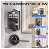 Electronic Door Lock for Family: Keyless Entry Deadbolt & Handle Set   0.3s Fingerprint & 100 Codes   Weatherproof for Front Door   Smart Lock with Digital Keypad Auto-Lock