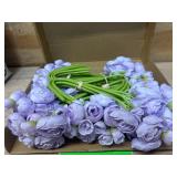 5 Bouquets Purple Ranunculus Artificial Flowers, 30 Pcs Silk Mini Faux Ranunculus Bouquet for Wedding, Bridal Shower, Centerpieces, and DIY Decorations