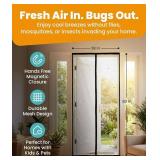Flux Phenom Magnetic Screen Door - Bugs Out, Breeze in - 9min Install Auto-Sealing Heavy Duty Double Stitched Mesh, 52 Magnets, Hands Free Sliding & Patio Doors Net, Pet & Kid Friendly, 38 x 82 Inch