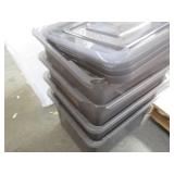 Lot of plastic storage totes, some ...