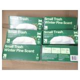 6 30 Count 4 gallon trash bags...