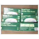 6 30 Count 4 gallon trash bags...