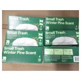 6 30 Count 4 gallon trash bags...